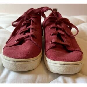 TOMS Lenny Lace Up Cotton Canvas Sneakers Casual Shoes Big Kid Size 1